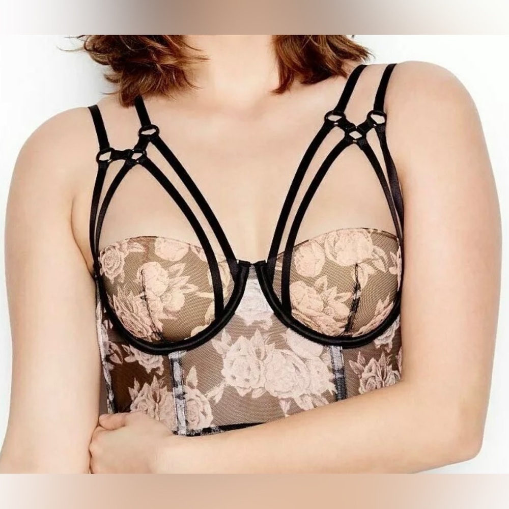 Victoria’s Secret - Very Sexy Lightly Lined Strappy Bustier Longline Mesh Bra